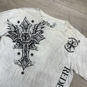 Raw State Premium Y2K S/S T Shirt Sz XL White Punk Rock Metal Redemption FAIR